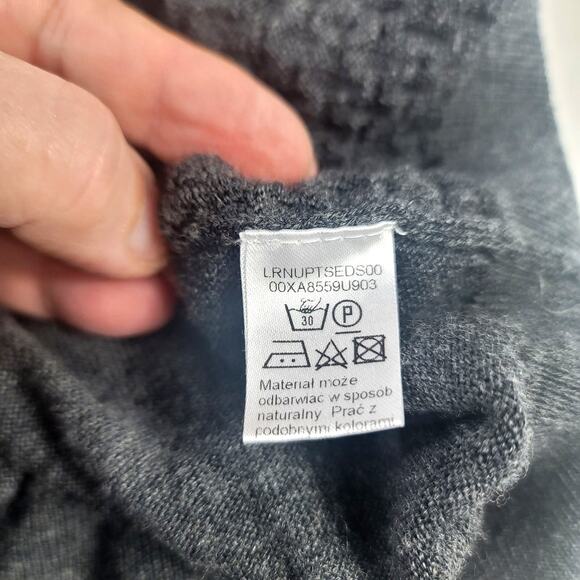 Lentier 100% Merino Wool Gray 1/4 Zip Sweater Men's SZ L - Picture 6 of 7